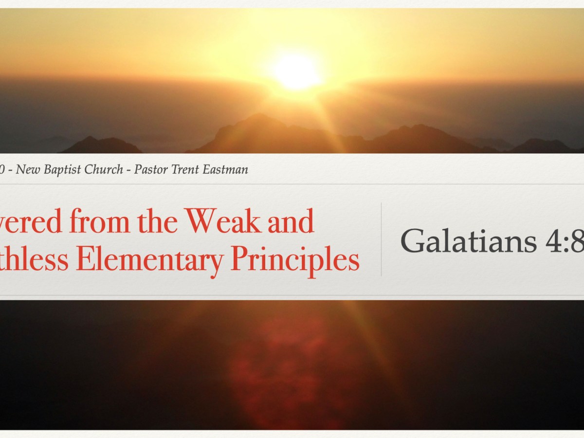 Delivered from the Weak and Worthless Elements (Galatians&nbsp;4:8-11)